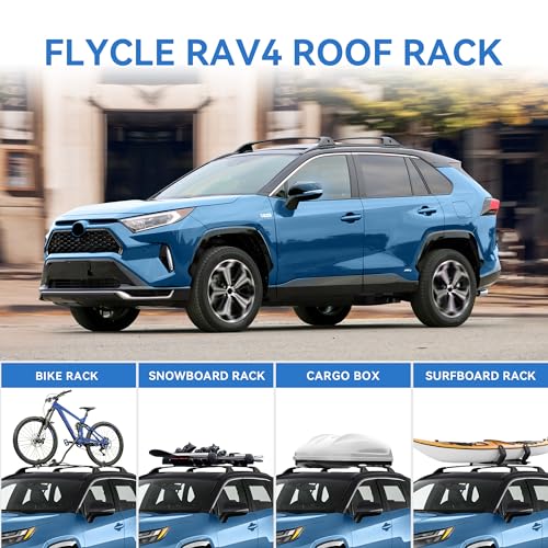 Flycle FY29635 Roof Rack Aluminum Cross Bars For 2019-2024 Rav4 Le Xle Xse Premium Limited Hybrid With Side Rails, Cargo Racks Rooftop Luggage Canoe Kayak Bicycle Roof Bag thumb #3