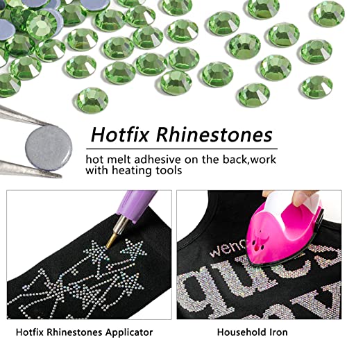 Beadsland Hotfix Rhinestones, 2880pcs Flatback Crystal Rhinestones for Crafts Clothes DIY Decorations Light Green, SS6, 1.9-2.1mm - Image 4
