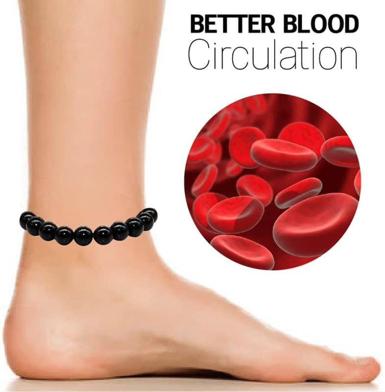 Miniatura 6 de ZXCVB Tobillera negra antihinchazón para adelgazar obsidiana