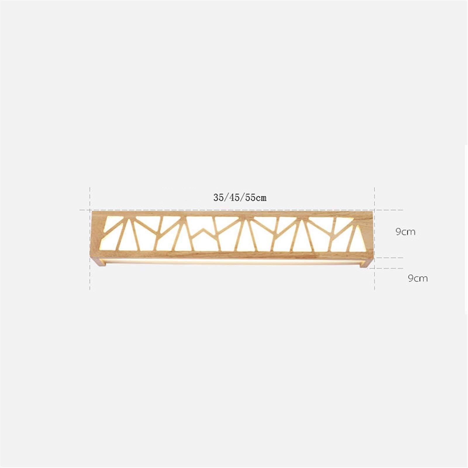 Espejo de luz LED, Espejo de Madera, luz Frontal, Espejo de tocador, Accesorio de iluminación para tocador de baño, Aplique de Pared (Color: luz cálida, tamaño: 35 cm), lámpara de Pared para