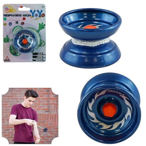 Yoyo de metal para niños principiantes, yoyo sensible con rodamiento de retorno automático para jugar entretenidos trucos de cuerda profesionales, cuerda estable y resistente, recuerdos de fiesta para