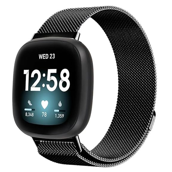 Image of YODI Watch Band Compatible with Fitbit Versa 4 / Fit bit Versa 3 / Fitbit Sense /Sense 2 Band, Soft Replacement Silicone Wristband for Women Flexible Waterproof Sport Watch Strap for Men Large