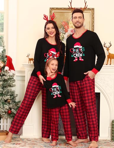 SWOMOG Matching Family Pajama Set Christmas Long Sleeve Pj Set Xmas Couple Sleepwear Printed Lounge Set2