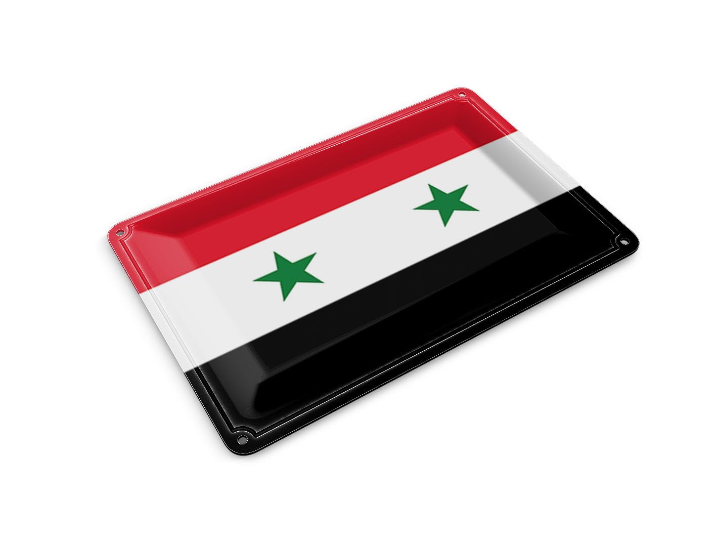 Femer Tin Postcard Flag of Syria 14 x 10 cm Flag of Syria Decorative Sign