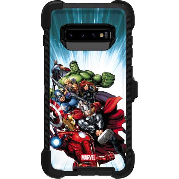 Skinit Decal Phone Skin Compatible with OtterBox Defender Galaxy S10 Plus - Officially Licensed Marvel Avengers Team Design