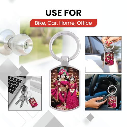Image of Stylish Metal Keychains with Permanent Glossy Print - Inspirational Quotes & Spiritual Designs - Perfect Key chains for loved ones, Personal Use, Gifts & Return Gifts