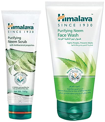 Image of Himalaya Herbals Purifying Neem Scrub, 100gm & Himalaya Herbals Purifying Neem Face Wash, 150ml