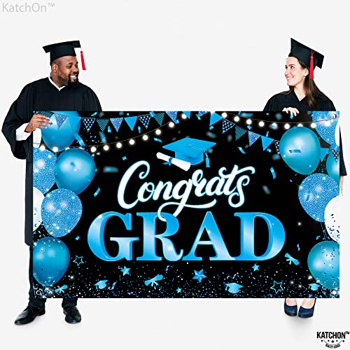 Image of Graduation Decorations 2026 Congrats Grad Banner - 72x44 Inch, Congratulations Backdrop | Graduation Banner Blue and Black Grad Party Decorations Class of 2026 Decorations, KatchOn