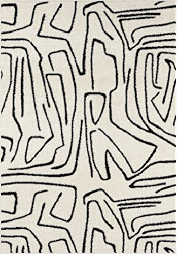 Tapete decorativo Abani Abstract Beige/Black 8'x10' miniatura 2