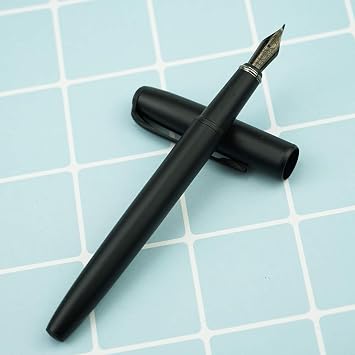 erofa Picasso 916 Full Matte Black Fountain Pen Titanium Fude Nib Writing Pen
