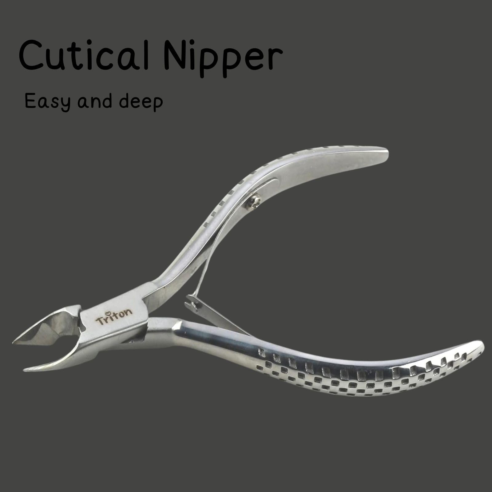 TRITON Professional Podiatrist Toe Nail Nippers Clipper, Stainless Steel Cuticle Cutter for Thick and Ingrown Nails, Manicure Pedicure Tool, Silver 1