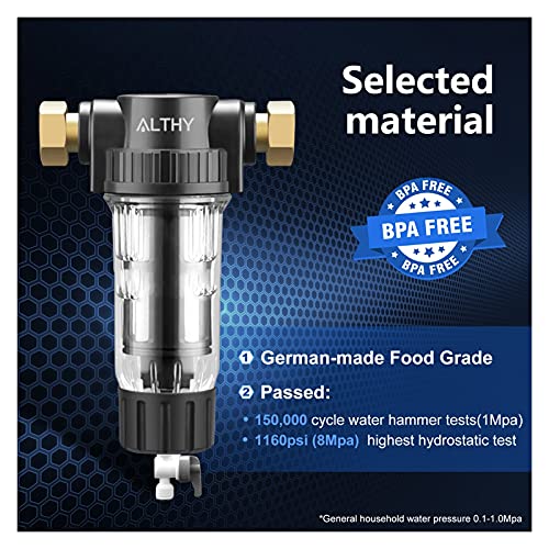 Waterfiltratiesysteem Pre Filter Whole Water Filter Centrale Prefilter Purifier System Siphon Backwash 40 Micron 316 Roestvrij staal Mesh (Color : Host and Filter) - Image 5