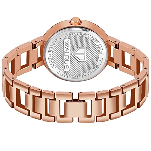 Image of Walrus Analog Metal Strap Wrist Watch for Women - Thin Chain Type Women's Watch for Gift