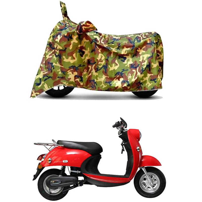 Image of Waterproof 100% PVC Coated Full Bike Scooty Two Wheeler Body Cover Compatible for Benling Kriti /UV-Rays /Heat Protection /Birds Dropping /Scratchproof /Dust Proof /All Varient[6X6 Jungle Print]