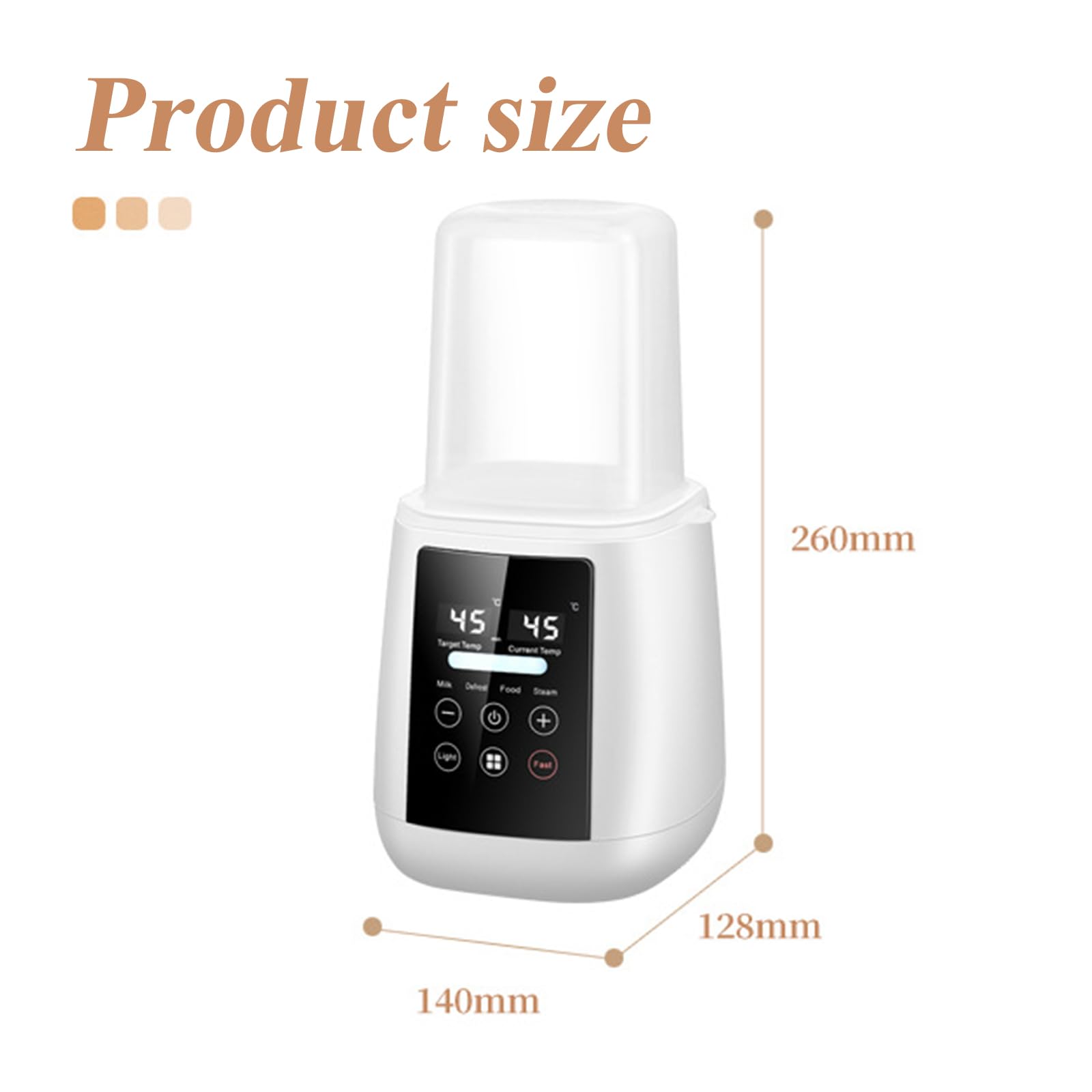 Flaschenwärmer Baby, Sterilisator für Babyflaschen, 6 in 1 Babynahrungsheizung, BPA-freier, LCD-Display Temperaturregelung Nachtlicht Babykostwärmer Auftauen Warmhalten Für Muttermilch Babynahrung