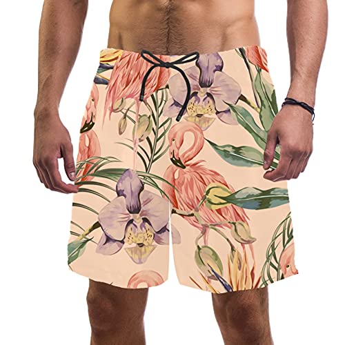 Short de bain vintage flamant rose confortable pour homme actif taille L