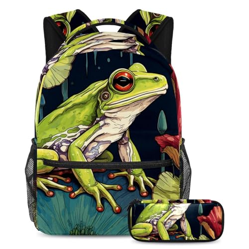 Fun Pond Grenouille verte Lot de 2 cartables - Le compagnon ludique des journées d'école