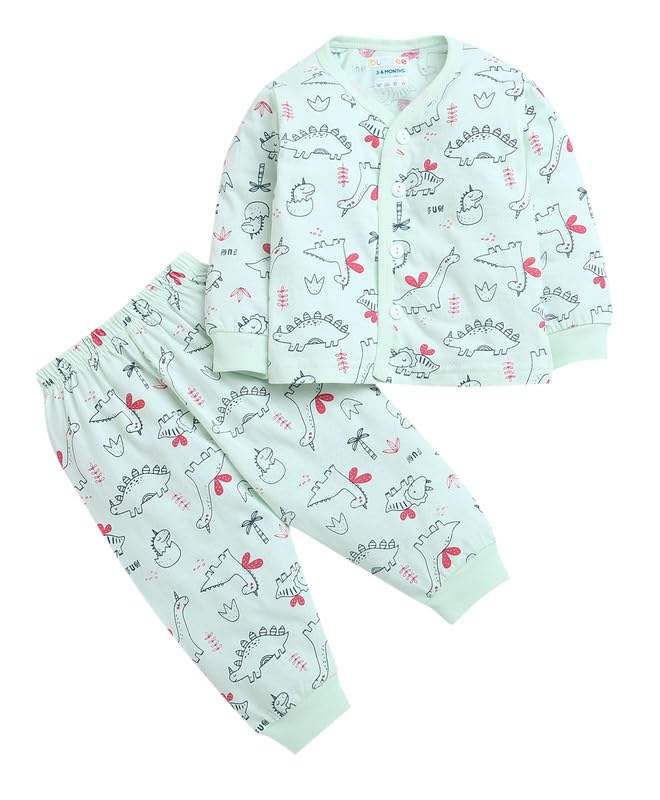 BUMZEELight Green Baby Boys Full Sleeves Jabla & Pyjama Set (Peb9279)