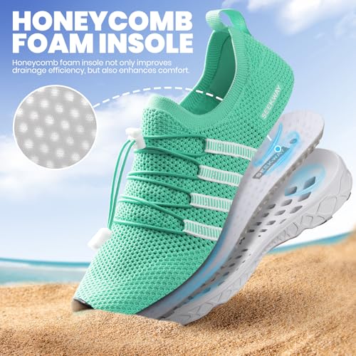 Image of SEEKWAY Mens Womens Water Shoes Quick Dry Aqua Shoes Barefoot for Beach Surf Hiking Pool Water Sports