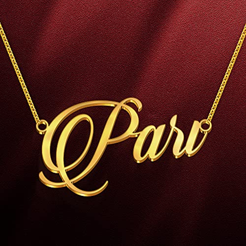 Image of Pari Cursive Gold & Silver Name Pendant Necklace, Best Jewelry Gift for Girls.