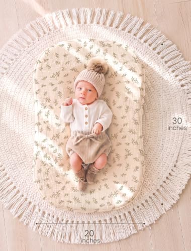 Image of Termichy Muslin Cover for Baby Lounger: Fitted for 30x20 Baby Nest | Breathable Cotton Silpcovers for Infant Support Cushion - Removable & Machine Washable for Clean Spit-up & Drool