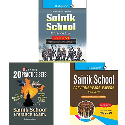 Sainik School Entrance Exam Guide for (6th) Class VI+Practice Sets Sainik School Entrance Exam SS - For Class-VI+Sainik School: Previous Years' Papers ... Answers (Solved for Class VI)(Set of 3 books)