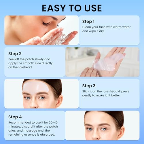 Tripsky Forehead Wrinkle Patches, Overnight Facial Wrinkle Patches With Collagen, Forehead Wrinkles Treatment Jelly Pads Softening Fine Lines - image 7
