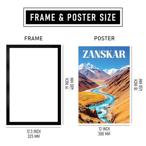 Image of CodersParadise Framed Wall Poster (12x18 Inch) | Inspirational Quote Wall Art | Minimalist Motivational Home Decor for Living Room & Office | Ready-to-Hang Display Frame (Zanskar)
