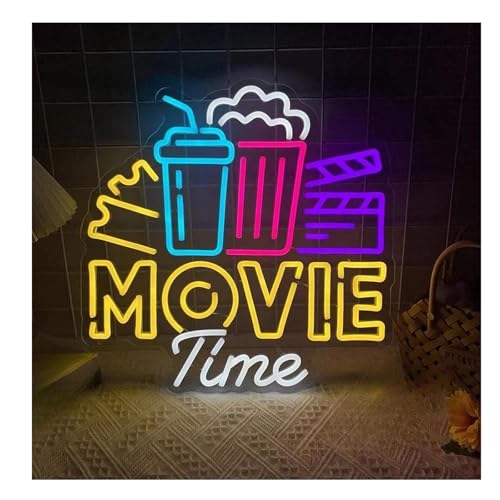 Néon pour cinéma 45x45cm : enseigne lumineuse artistique pour déco murale