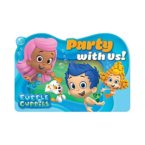 Aqua Awesome Bubble Guppies Birthday Party Postcard Invitations, Paper, 4