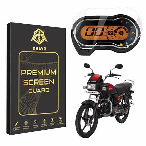 Image of OHAYO 9H Hard Screen Protector for Hero Splendor+ XTEC & XTEC 2.0 (2024) Instrument Cluster Display | Anti-Scratch, Military Strength, HD Clear, Bubble-Free | Not Tempered Glass