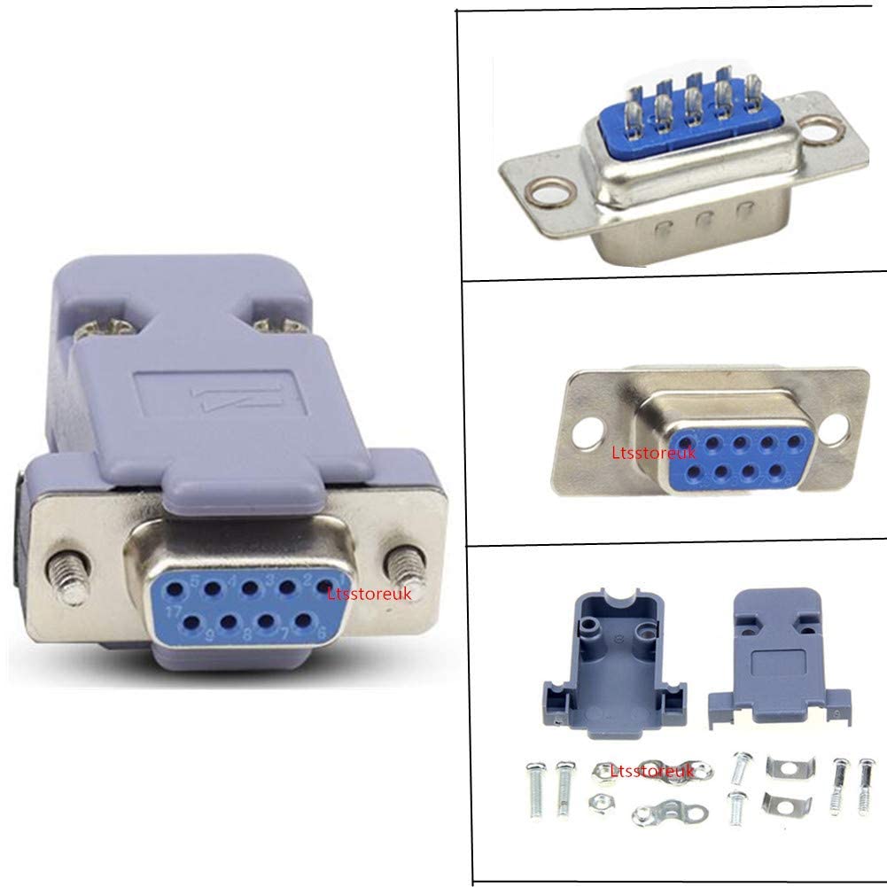 Lsgoodcare 20 porte seriali parallele RS232 DB9 9 pin D Sub maschio connettore di saldatura femmina per 20 pezzi DB9 cover in plastica