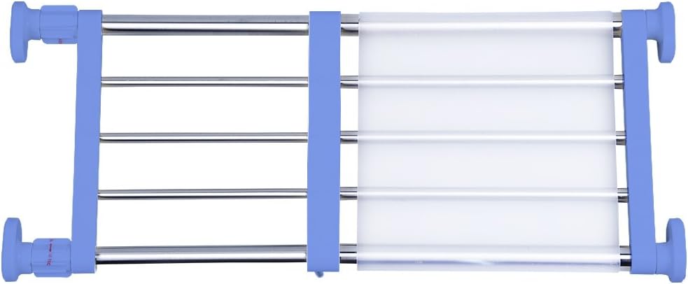 Hershii Closet Tension Shelf & Rod Expandable Metal Storage Rack Adjustable Organizer DIY Divider Separator for Cabinet Wardrobe Cupboard Kitchen Bathroom - Blue 15.74 - 23.62 inches Blue