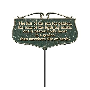 Whitehallproductsthekissofthesungardenpoemsigngreengoldaluminum Urban Country Home Decor Whitehall products the kiss of the sun garden poem sign greengold aluminum urban country home decor