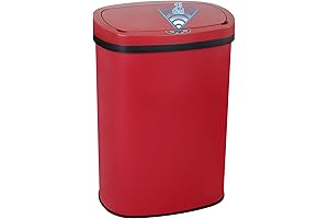 Motion Sensor Red Stainless Steel Kitchen Trash Can