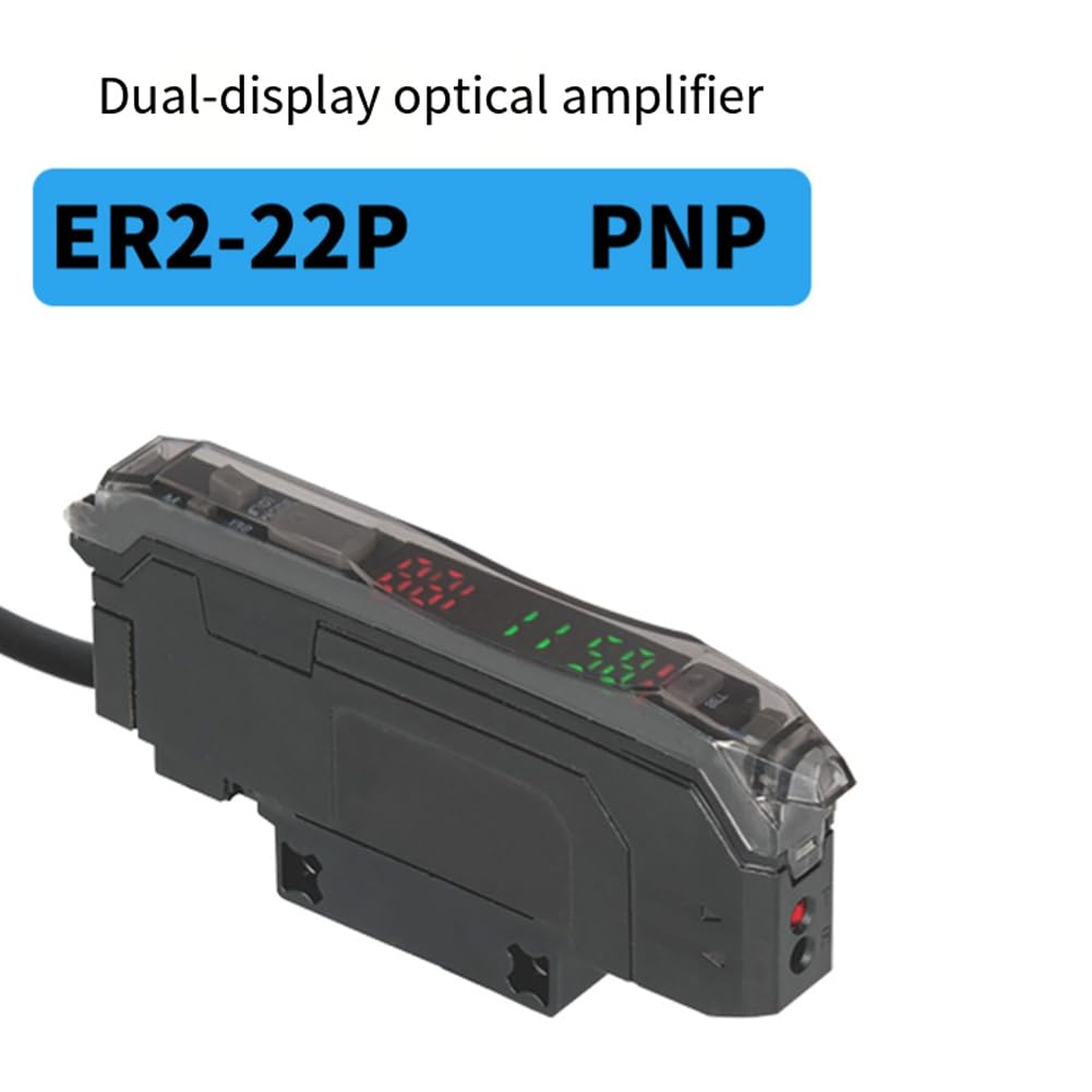 Amplificador de fibra óptica difusa reflejo inducción ER2-22P, interruptor fotoeléctrico doble pantalla digital