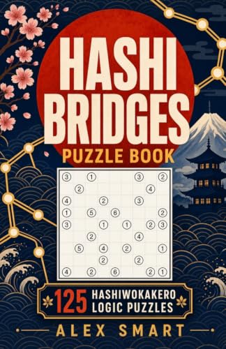 Hashi Bridges Puzzle Book: 125 Hashiwokakero Logic Puzzles for Adults image 2