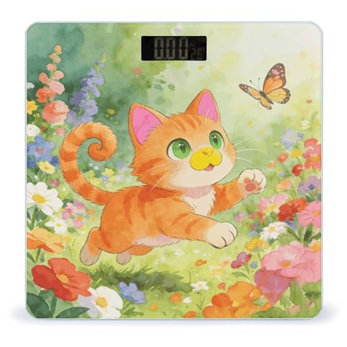 Báscula digital de baño para peso corporal smart naranja miniatura 1