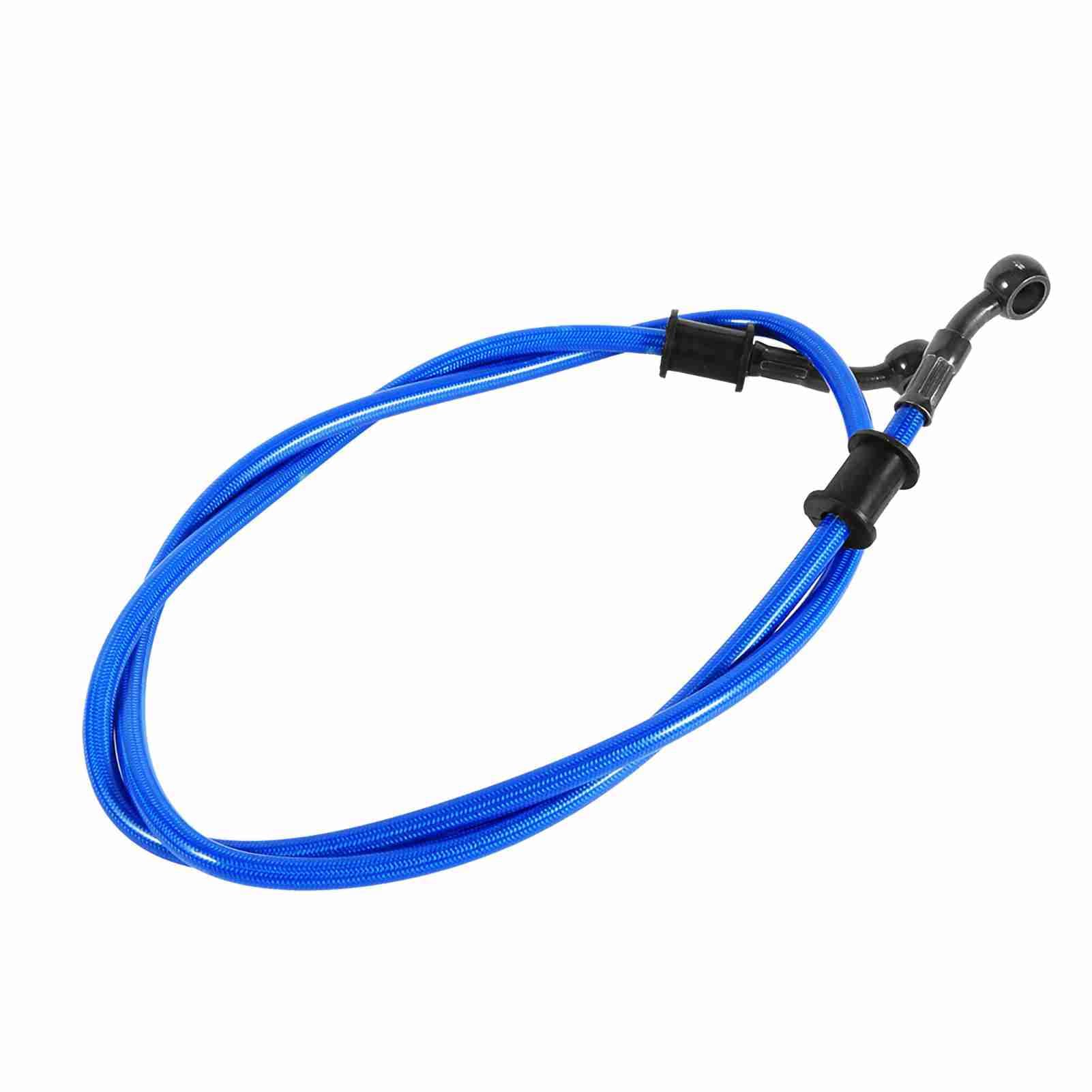 Rura przewodu hamulcowego, 50 cm - 120 cm wąż hamulcowy motocykl pleciony stalowy hamulec sprzęgło wąż linia rura kolorowa (1200 mm - niebieski)