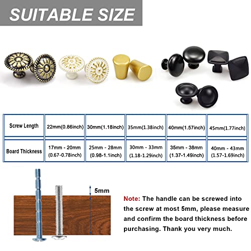 12 Pezzi Pomelli per Mobili, Nero Pomelli per