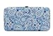Chicastic Blue Paisley Print Flat Hard Clutch Wallet