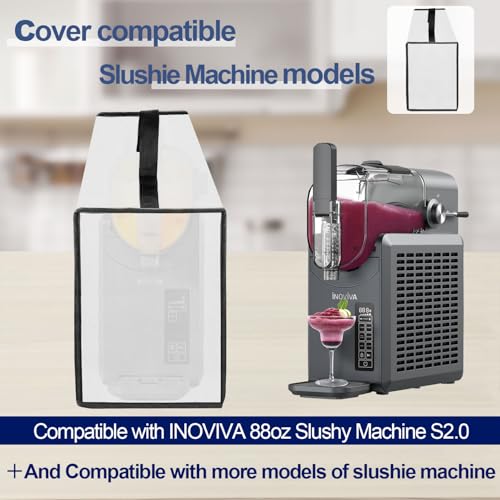Image of Slush Machine Cove for INOVIVA Slushie Machine, Heavy Duty Waterproof Frozen Drink Maker Cover for INOVIVA 88oz Slushy Machine S2.0 with Handle - Only Cover (Silver)