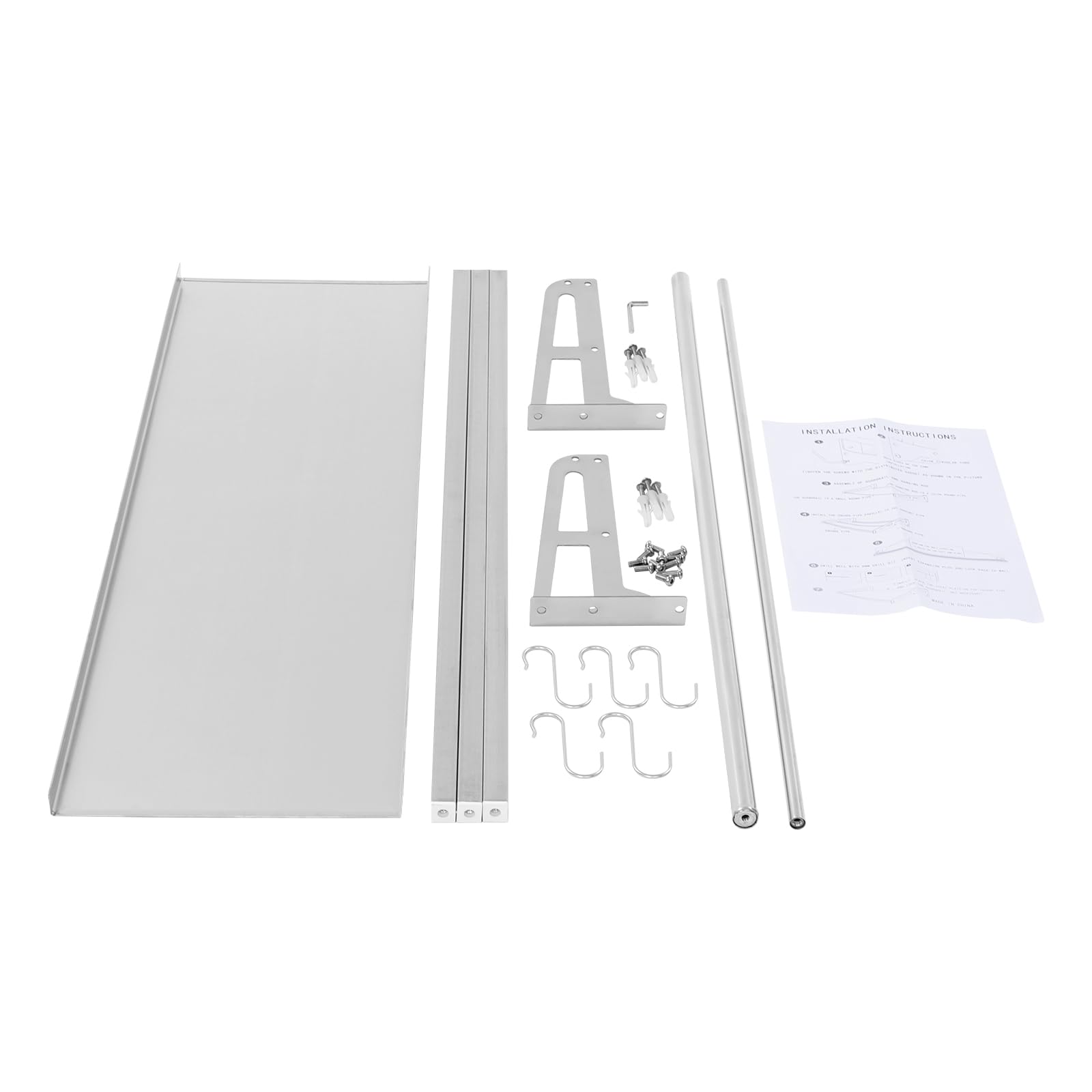 Mikrowellenregal Wandregal Küchenregal Edelstahlregal Gewürzregal Ablage Hakenleiste Edelstahl 304 80 x 25 cm Wandmontage für Küche Gewürze Geschirr Küchenutensilien Silber 50 kg