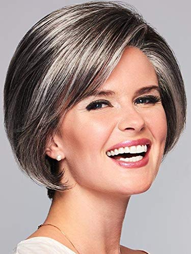Sheer Elegance Wig Color GL 27-29 CHOCOLATE CARAMEL - Gabor Wigs 6.5" Chin-Length Bob Lace Front Synthetic Tapered Nape Layered Textures Toward Face Bundle MaxWigs Hairloss Booklet