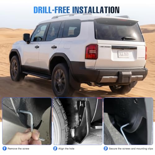 Image of Nilight Mud Flaps Splash Guards for Toyota Land Cruiser Prado 2020-2026