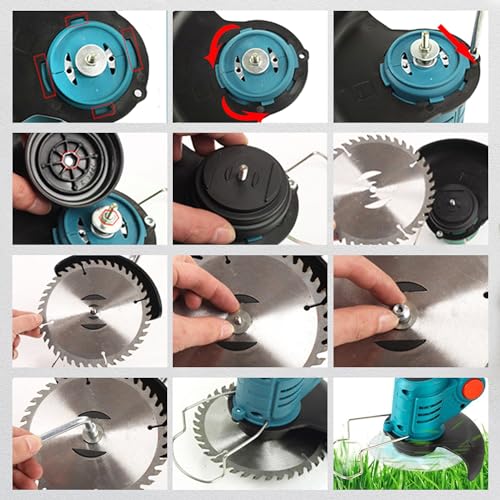 Image of OMADA Cordless 12V Grass Cutter /Trimmer | 180mm Cutting Width | 2-in-1 Mower & Trimmer | Adjustable Height | 3 Different Blades | Lightweight & Portable | Lawns & Gardens | TOP Customer Support