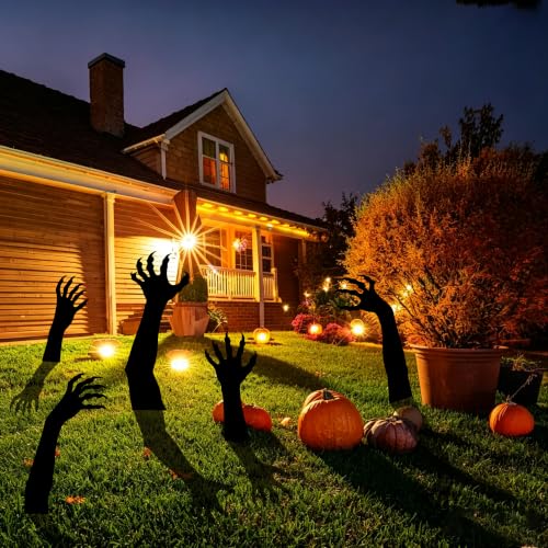 Gzopjccd Halloween Black Ghost Hand Yard Signs, Waterproof Plastic Zombie Monster Claw Lawn Signs for Outdoor Halloween Garden Haunted House Decor - image 6