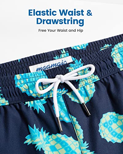 Image of maamgic 5inch Mens Swim Trunks with Compression Liner 2-in-1 Swimming Shorts Stretch Quick Dry with Zipper Pockets