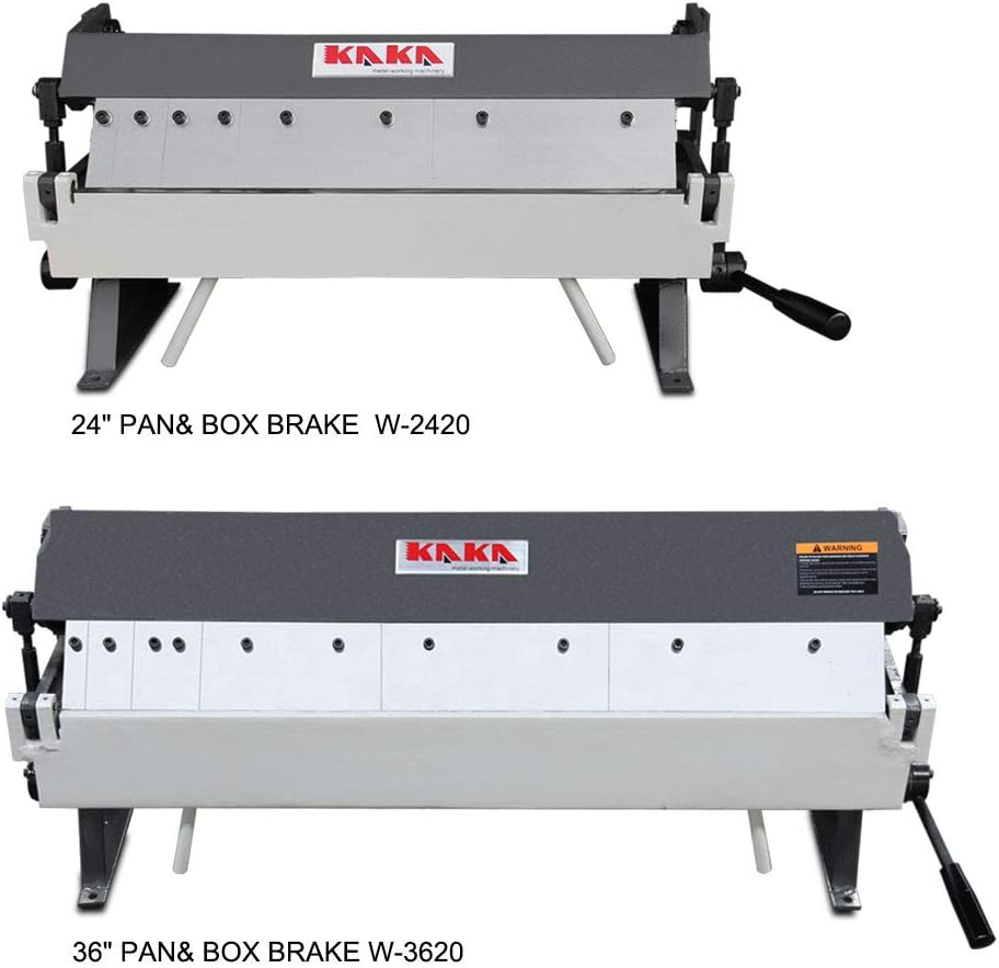 KAKA INDUSTRIAL Box and Pan Brake, 24-Inch 20-Gauge (0.035") Capacity, Minimum Reverse Bend 0.47"(12mm), Max Box Bending Depth 1.38"(35mm), Bender for Workshop Garage DIY Metal Fabrication W-2420A