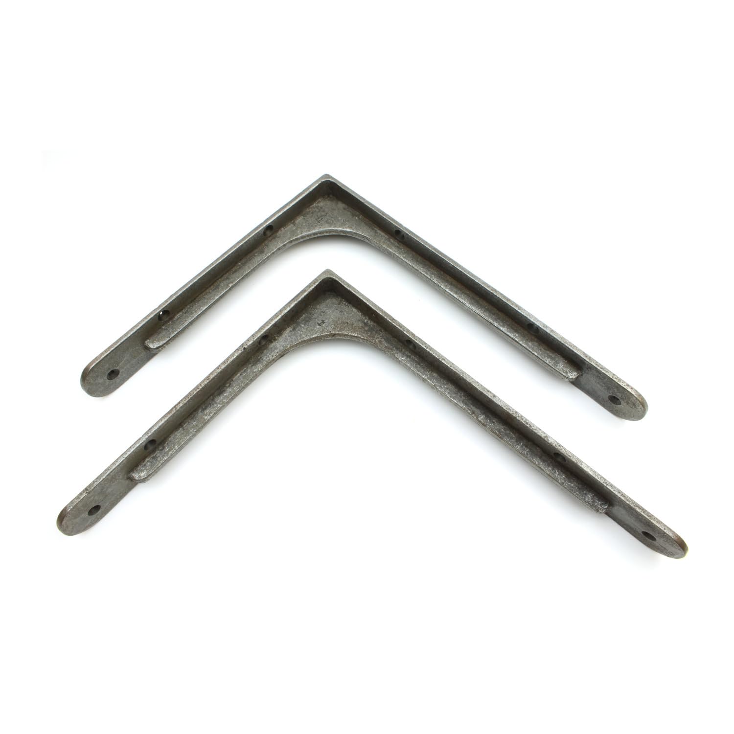 Pair of Corner Brace Gallows Style Antique Cast Iron Shelf Brackets - 175mm x 230mm